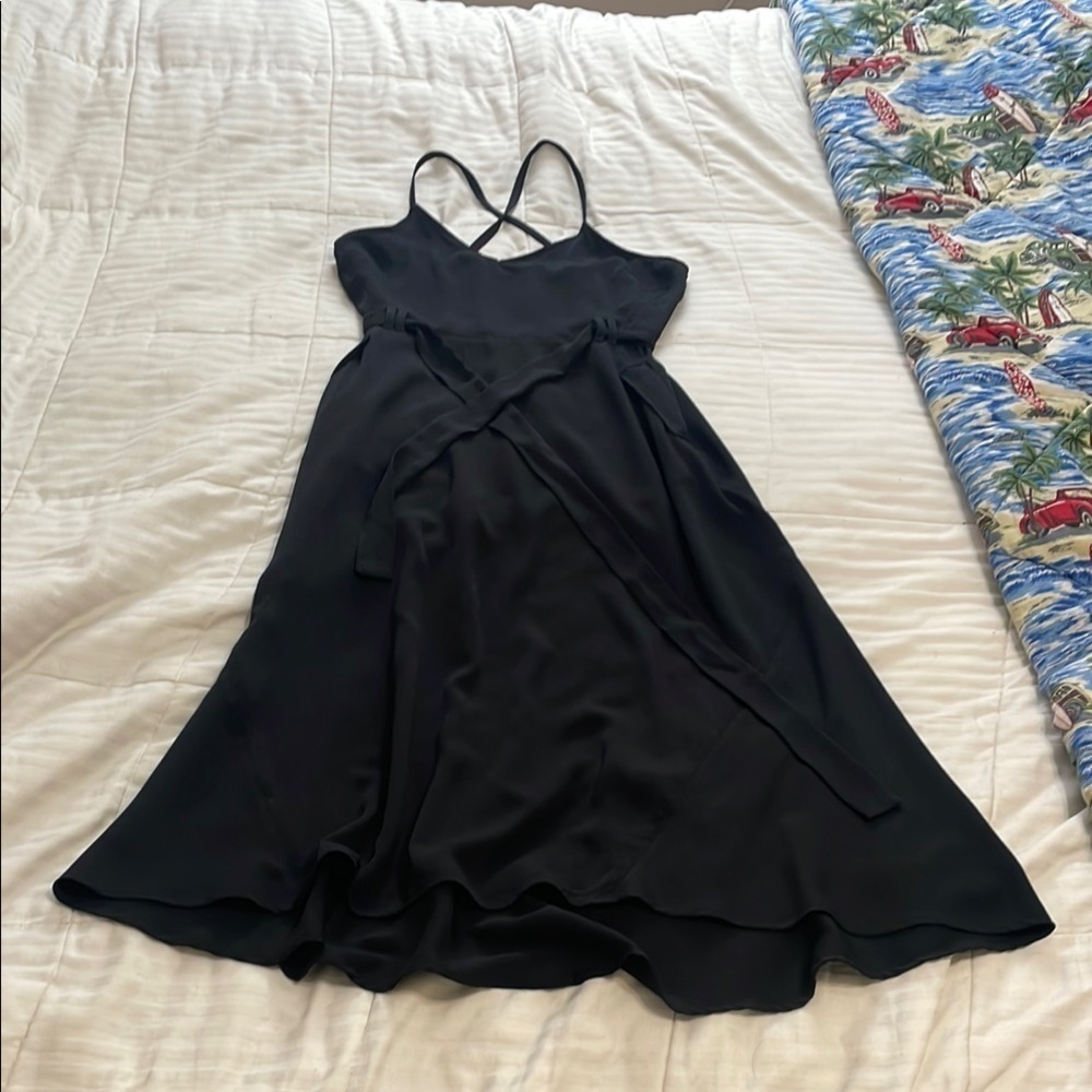 Who what wear elegant Black Women's Dress with a tie and POCKETS size Large